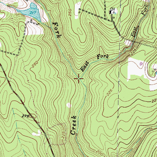 Topographic Map of West Fork White Oak Creek, TX