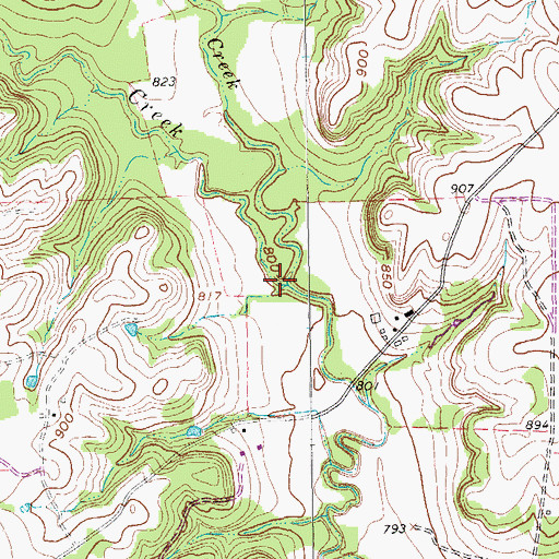 Topographic Map of Wheat Creek, TX