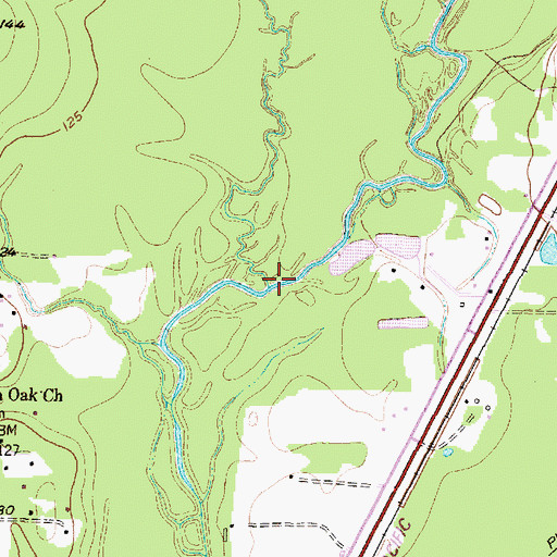 Topographic Map of Whisky Branch, TX
