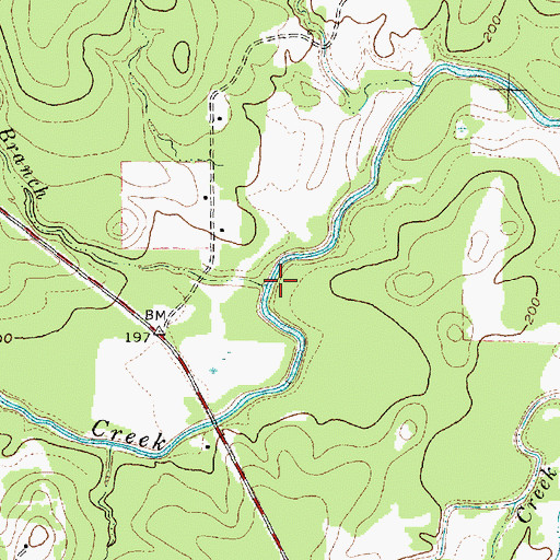 Topographic Map of Wolf Branch, TX
