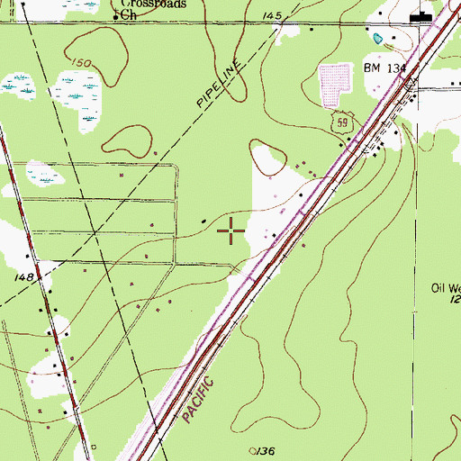 Topographic Map of East River, TX