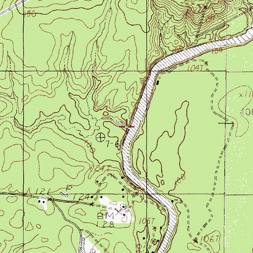 Topographic Map of Ward Branch, TX