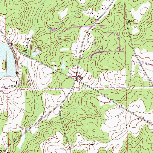 Topographic Map of Union Crossroads, AL