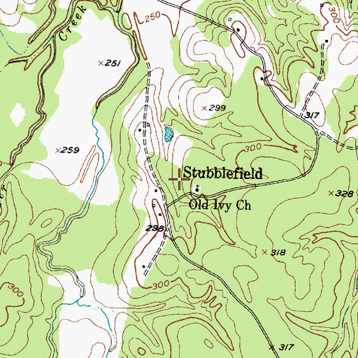 Topographic Map of Ivie Baptist Church Cemetery, TX