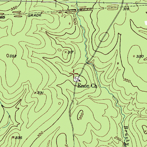 Topographic Map of Enon Cemetery, TX