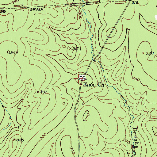 Topographic Map of Enon School (historical), TX