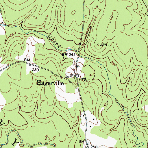 Topographic Map of Hagerville Baptist Church (historical), TX