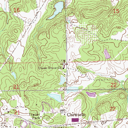 Topographic Map of Union Grove Cemetery, AL