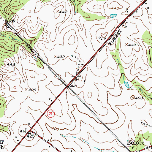 Topographic Map of Strode-Pritchet Cabin (historical), TX