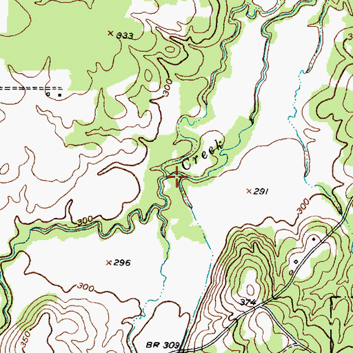 Topographic Map of Caney Creek, TX