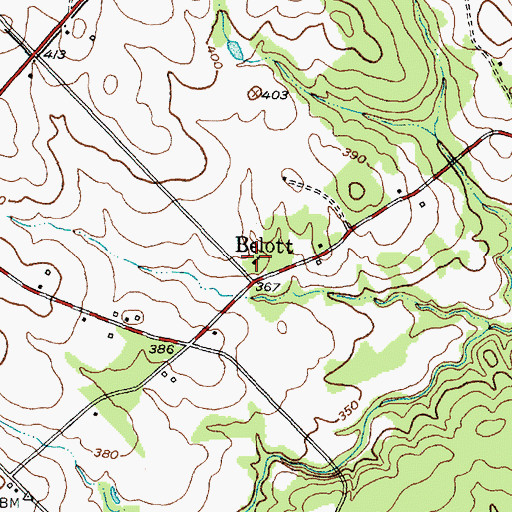 Topographic Map of Belott School (historical), TX