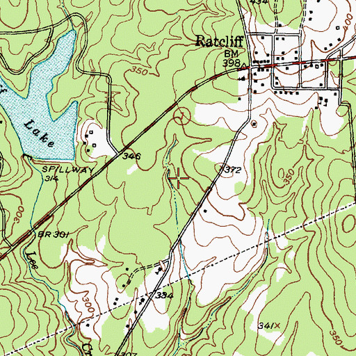 Topographic Map of Ratcliff Depot (historical), TX
