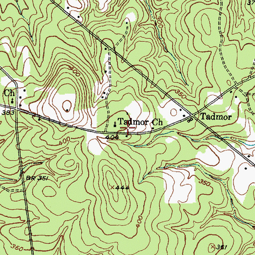 Topographic Map of Tadmor School (historical), TX