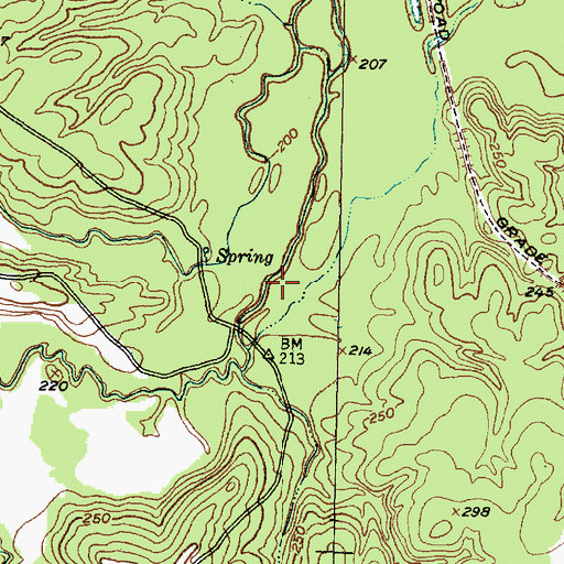 Topographic Map of Blue Lake, TX