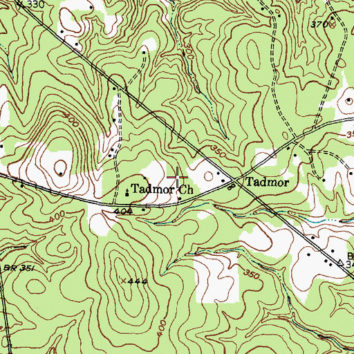 Topographic Map of Adeline Springs, TX
