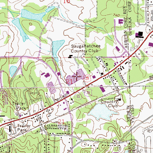 Topographic Map of Village Mall Shopping Center, AL