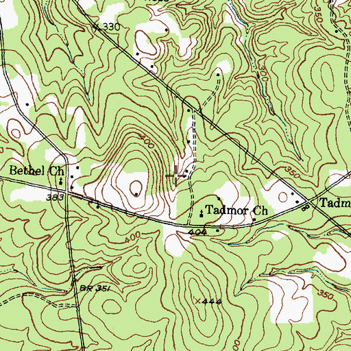 Topographic Map of Tadmor School, TX