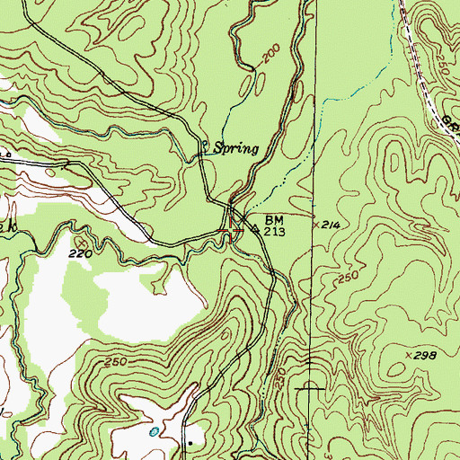 Topographic Map of Red Lick Ford, TX
