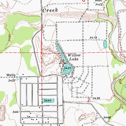 Topographic Map of Willow Lake, AZ