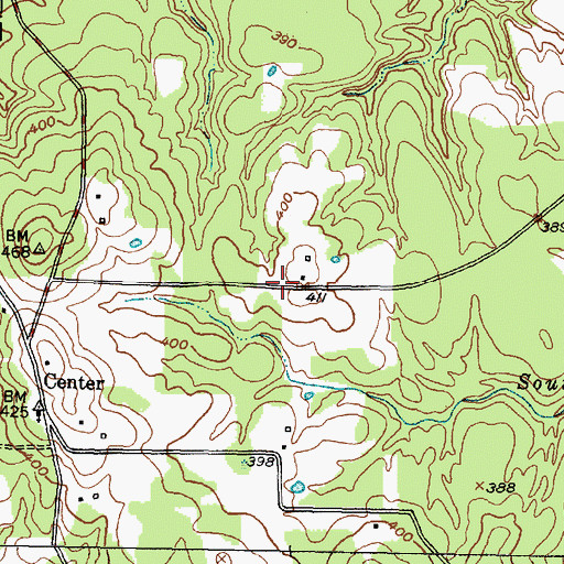 Topographic Map of Center Ridge School (historical), TX