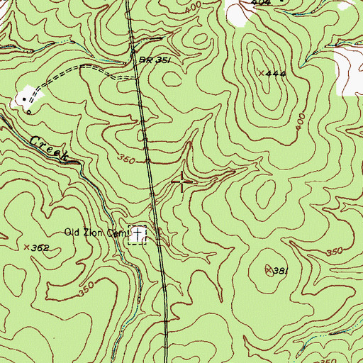 Topographic Map of Brent Cemetery, TX