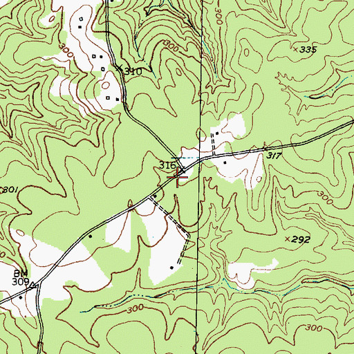 Topographic Map of W.D. McKinney Cotton Gin (historical), TX