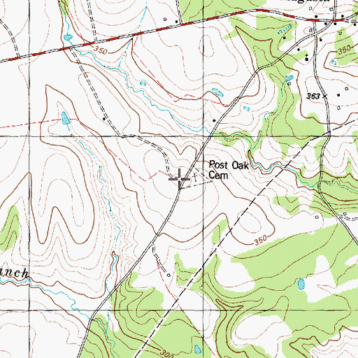 Topographic Map of Post Oak School (historical), TX