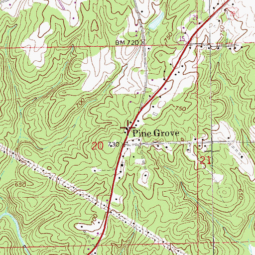 Topographic Map of Wallace Chapel Church, AL