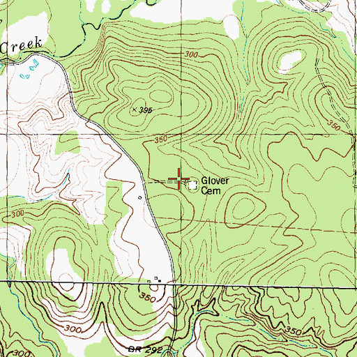 Topographic Map of Glover Church (historical), TX