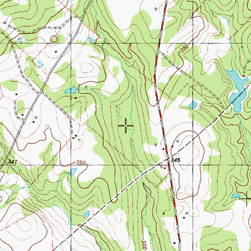 Topographic Map of Hickory Hill Branch, TX