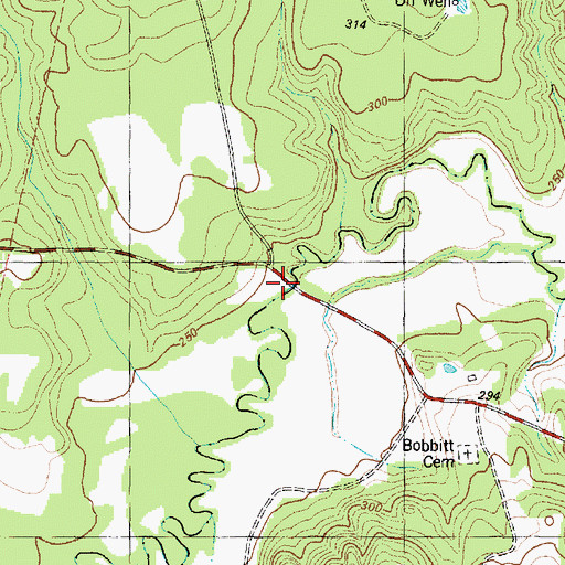 Topographic Map of Bobbitt Bridge, TX
