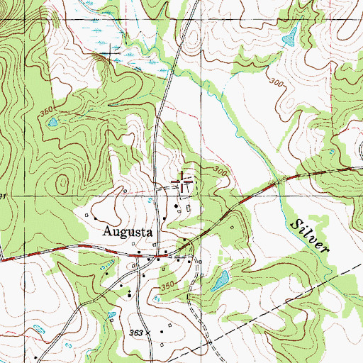 Topographic Map of Augusta Cemetery, TX