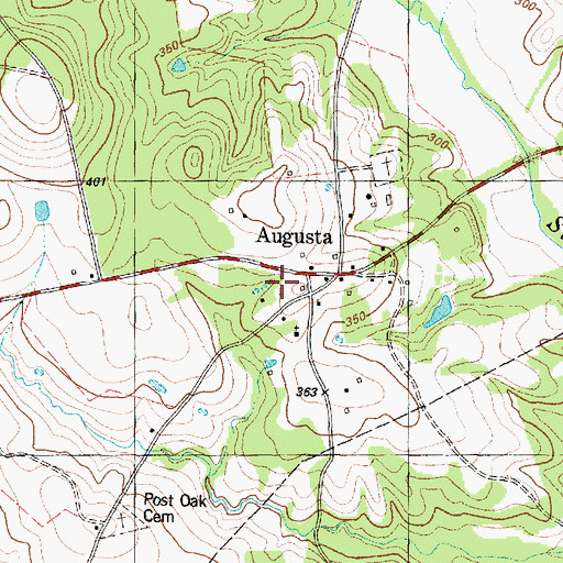 Topographic Map of Augusta Union Church, TX