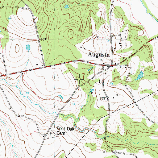 Topographic Map of Augusta School (historical), TX
