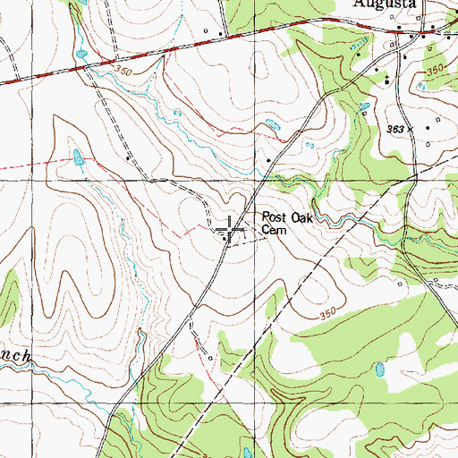 Topographic Map of Post Oak, TX