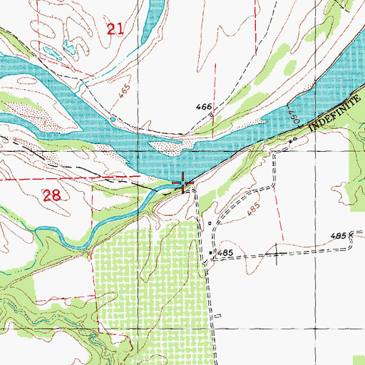 Topographic Map of Elwood Creek, TX