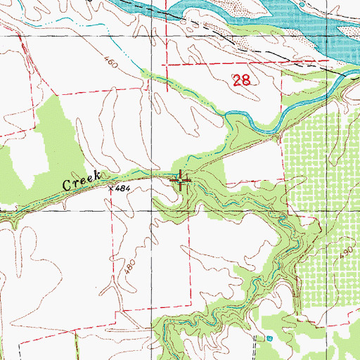 Topographic Map of Narvaugh Creek, TX