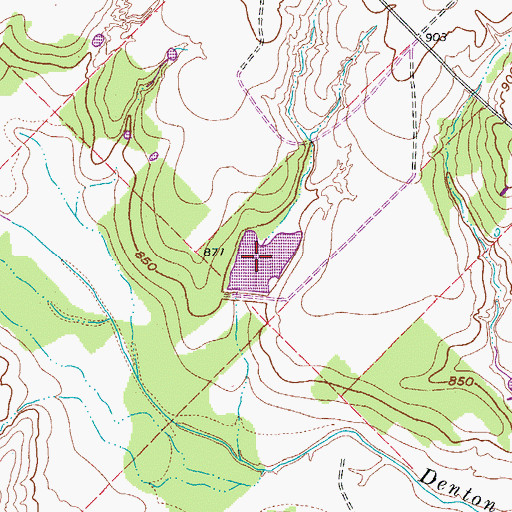 Topographic Map of Rucker Pond, TX