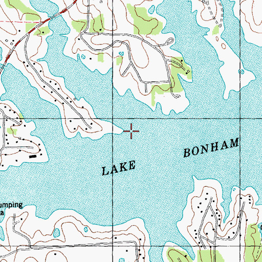 Topographic Map of Lake Bonham, TX