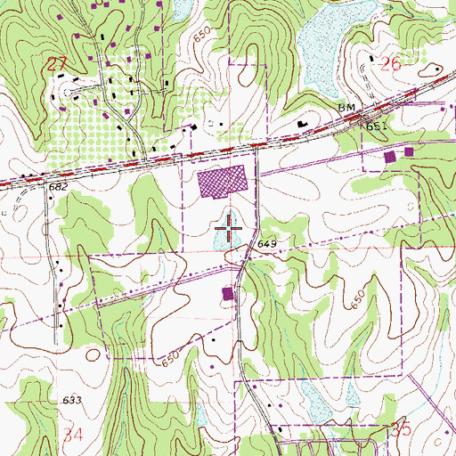 Topographic Map of Websters Pond, AL