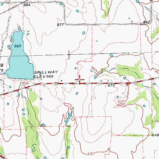 Topographic Map of Wolfe City Reservoirs, TX