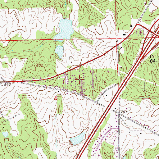 Topographic Map of West Ridge, AL