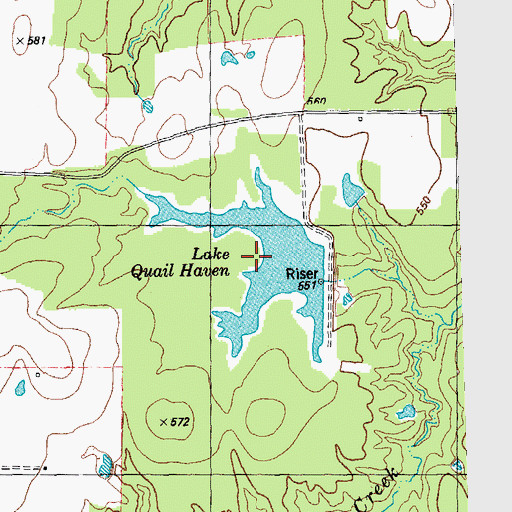 Topographic Map of Lake Quail Haven, TX