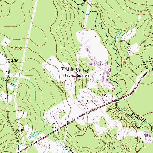 Topographic Map of 7 Mile Caney, TX