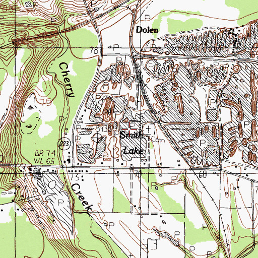 Topographic Map of Smith Lake, TX