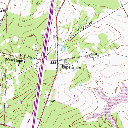 Topographic Map of Esperanza, TX