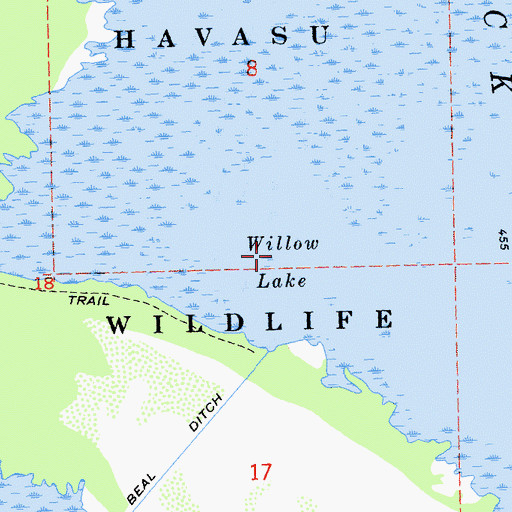 Topographic Map of Willow Lake, AZ
