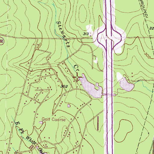 Topographic Map of Stewarts Creek, TX