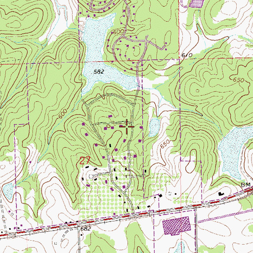 Topographic Map of Willow Creek Farms, AL