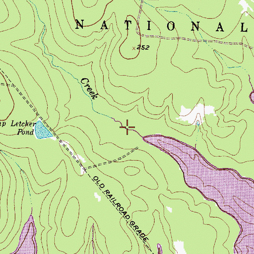 Topographic Map of Peach Creek, TX